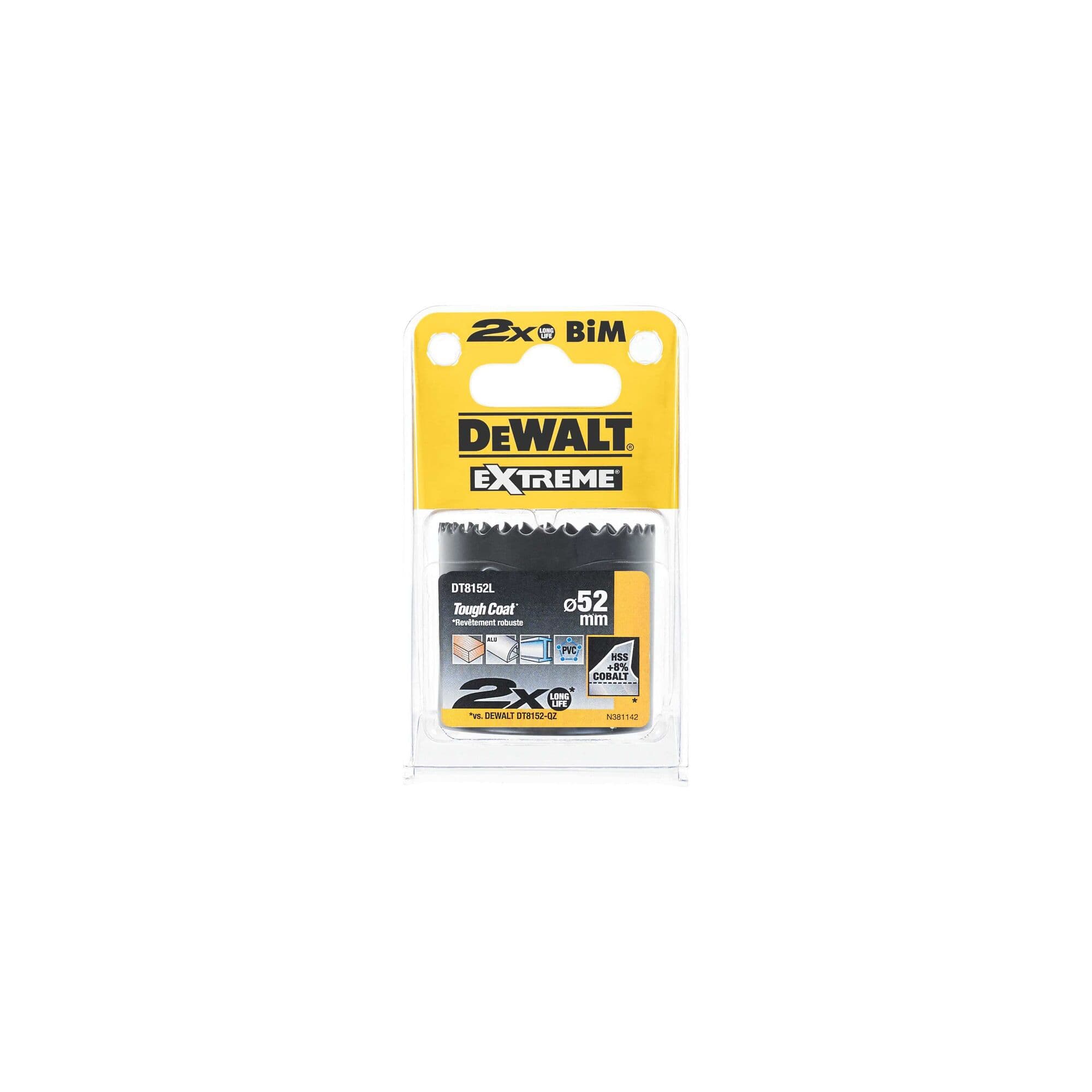 DEWALT 得偉 DT8152L-QZ 52 毫米雙金屬開孔鋸
