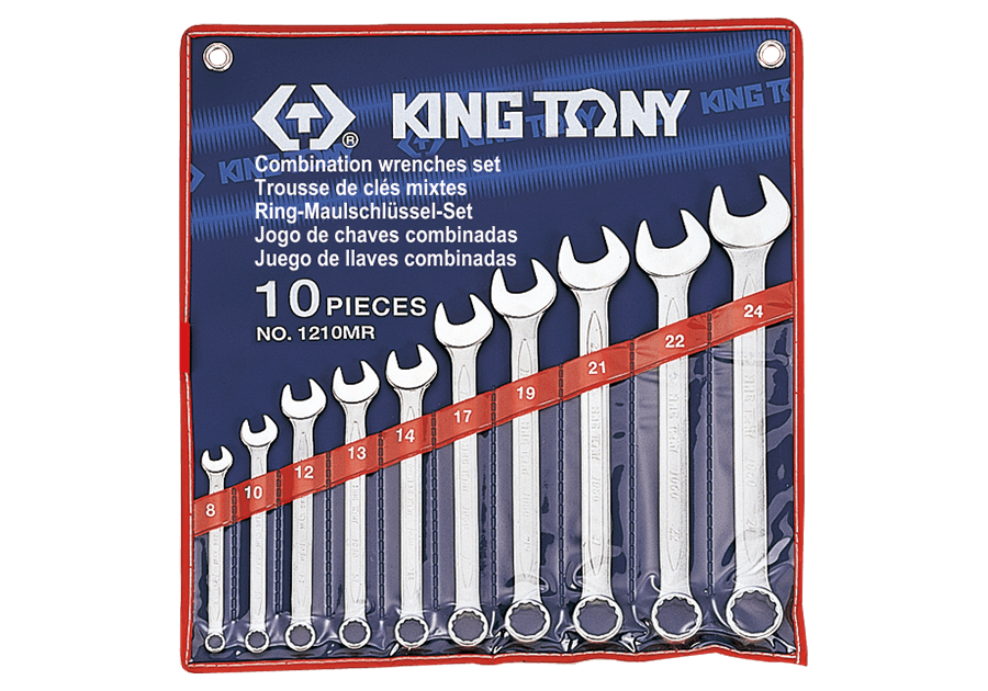 KING TONY 金統立 1210MR 10件式公制複合扳手組(梅開扳手,8–24 mm)