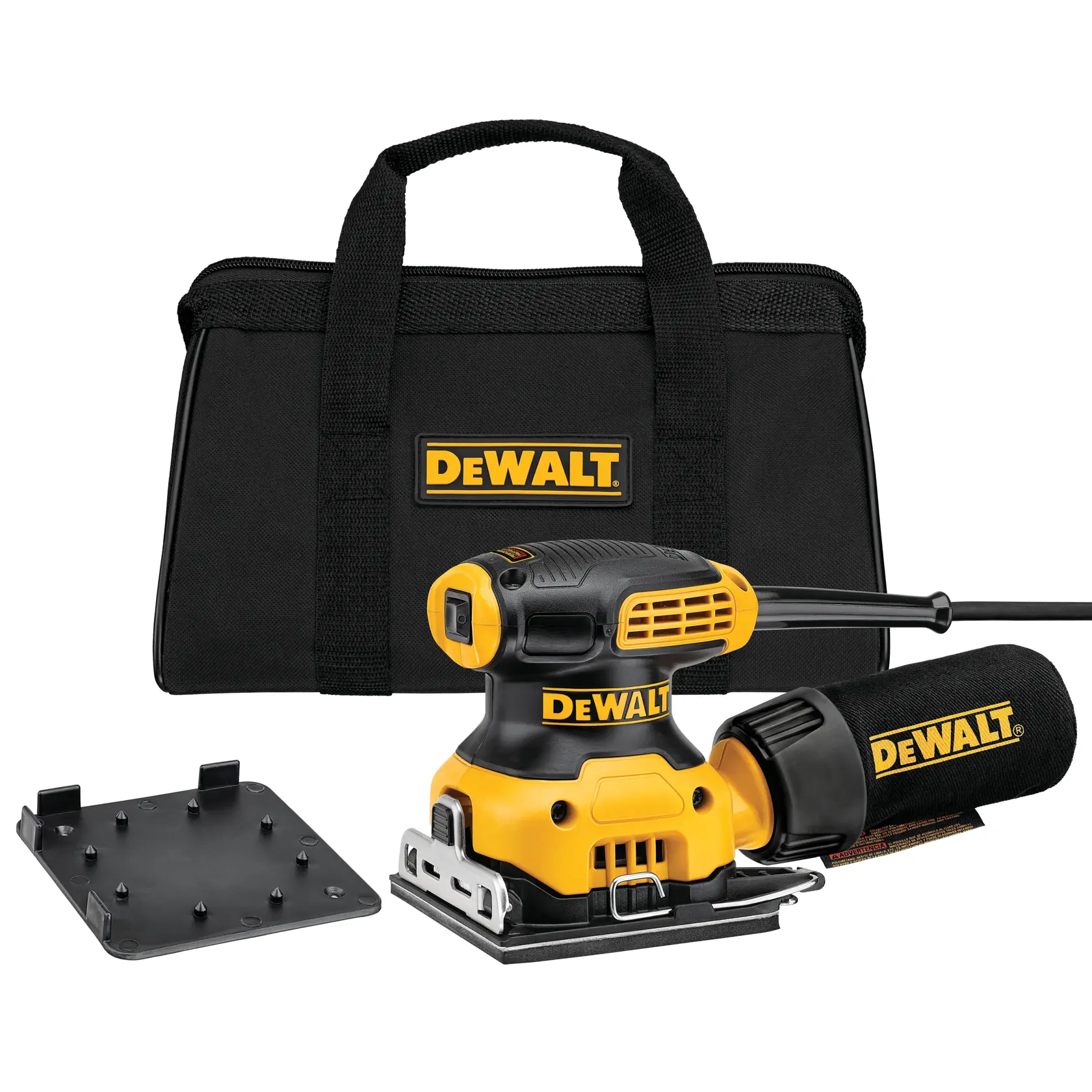 DEWALT 得偉 DWE6411 1/4 砂磨機套裝連收納袋、集塵袋及打孔板