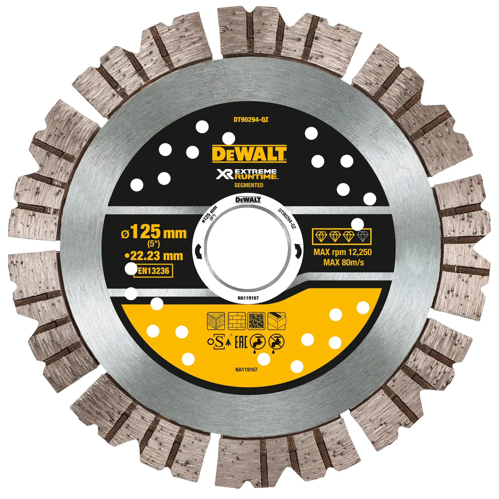 DEWALT DT90294-QZ 125 mm 分段式鑽石切割碟