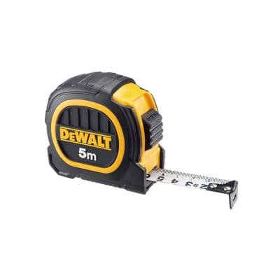 DEWALT 得偉 DWHT36160L 專業橡膠包覆捲尺 5 m × 19 mm