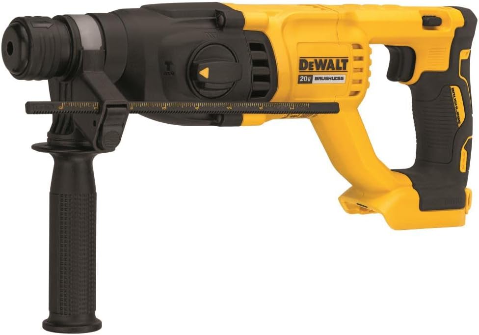 DEWALT 得偉 DCH133 20V 無碳刷四溝三用電鎚鑽 側面空機圖