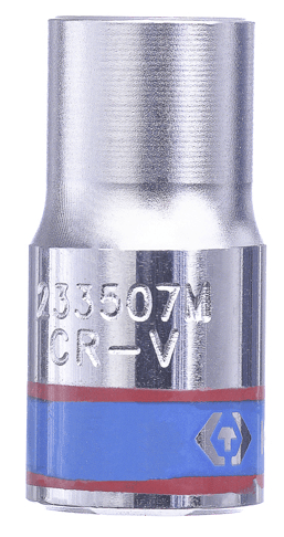KING TONY 233507M 7 mm 公制六角標準套筒側面,刻有 233507M 及 CR-V