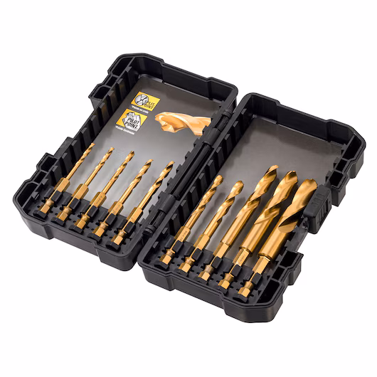 DEWALT 得偉 DT50050-QZ 10 支裝 HSS-TIN 六角柄鑽咀(3-12 mm)