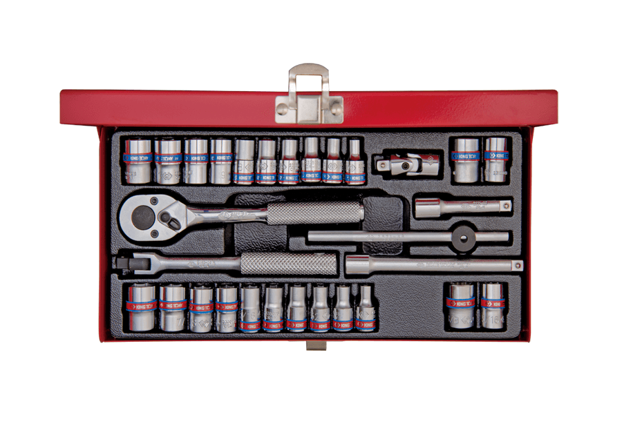 KING TONY 2530CR 30-Piece 1/4 in. Drive 6-Point Socket Wrench Set