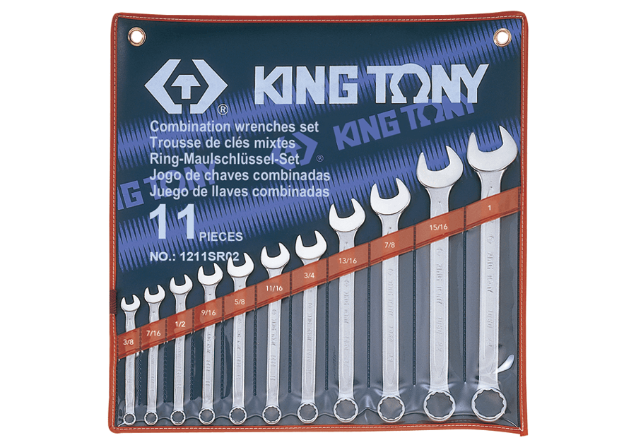 KING TONY 金統立 1211SR02 11件式英制複合扳手組(梅開扳手,3/8–1吋)
