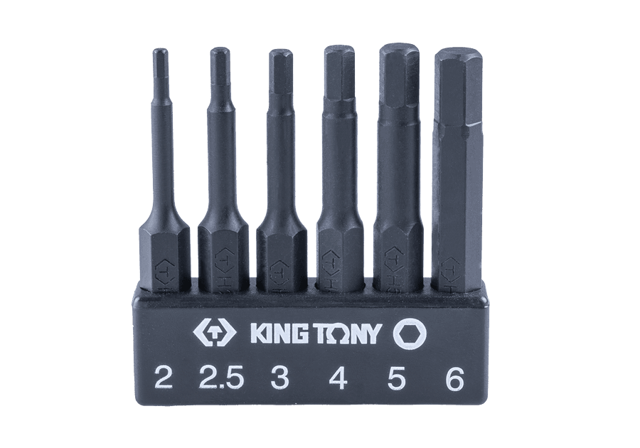 KING TONY 1004A6HQ 6-Piece 1/4-inch Hex Power Bit Set, 50 mm