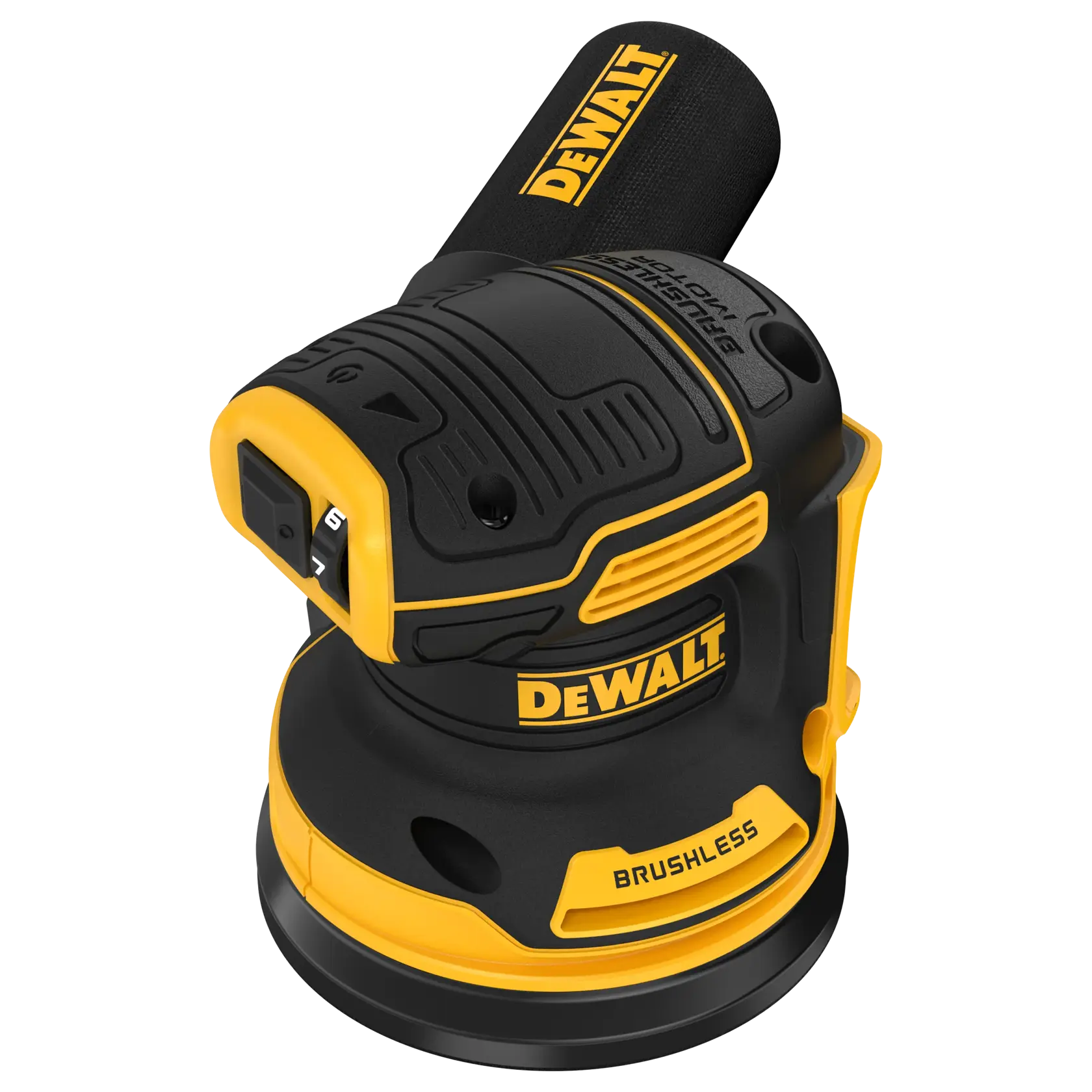 DEWALT 得偉 DCW210B 20V 無碳刷偏心輪砂紙機(三quarter 角度,附集塵袋)