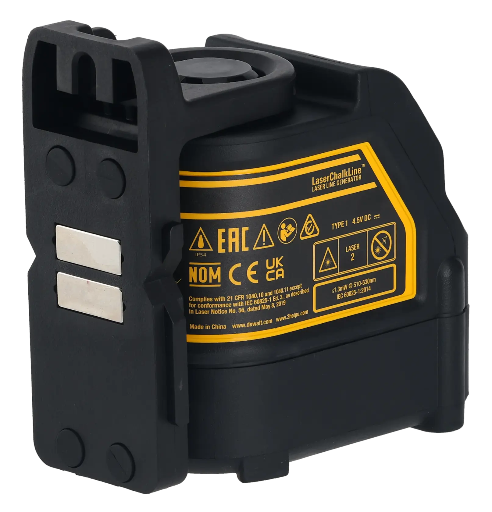 DEWALT 得偉 DW088CG 綠光十字線雷射墨線儀(背面標籤)