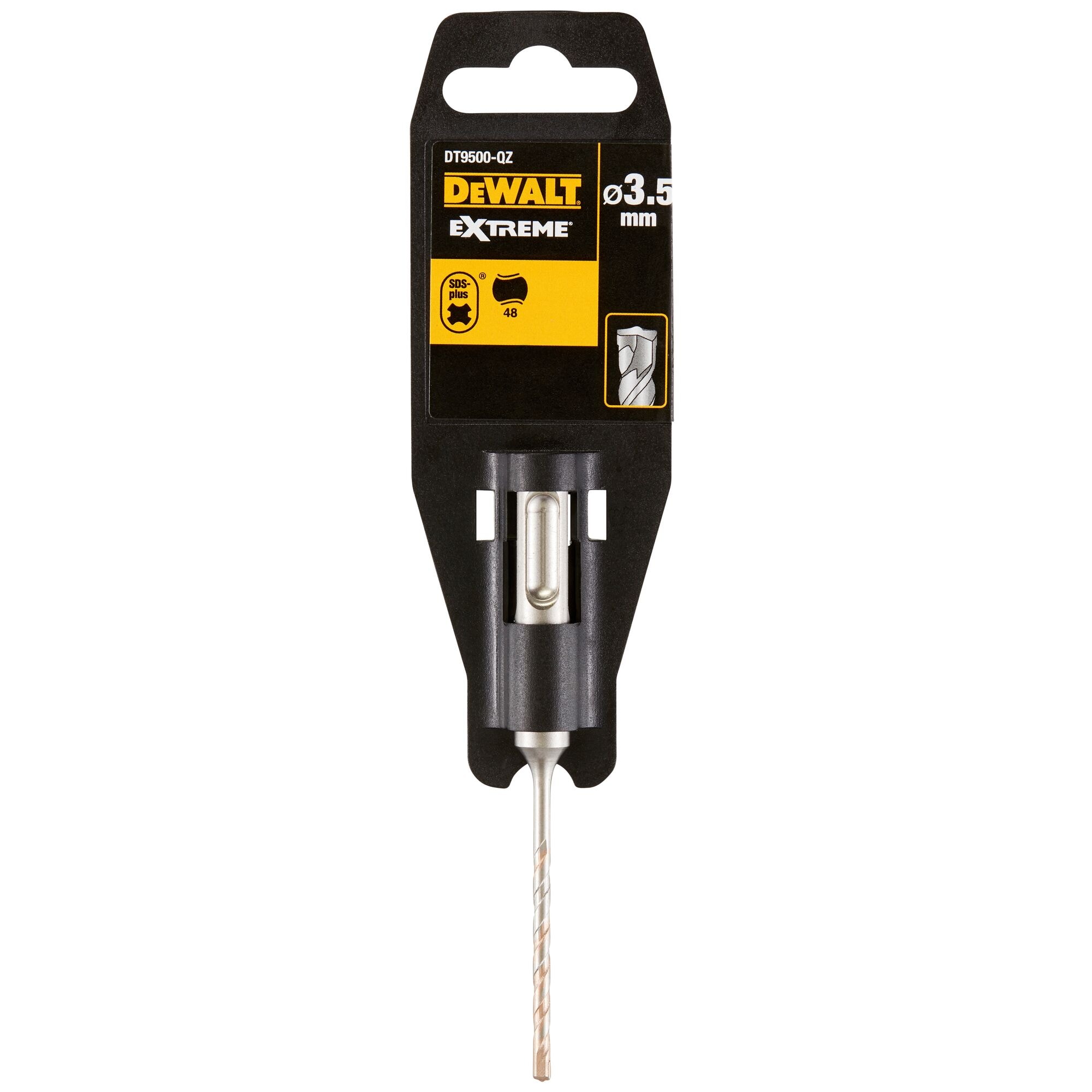 DEWALT DT9500-QZ Ø3.5 mm SDS Plus 四坑柄兩刃混凝土鑽咀單支包裝圖