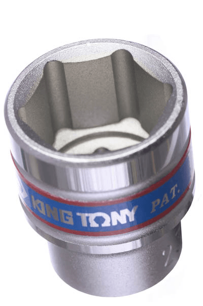 KING TONY 巴西 433523M 23 mm 六角工作端角度照片;本款為 1/2 吋驅動、單顆,地區識別環及包裝外觀可能不同