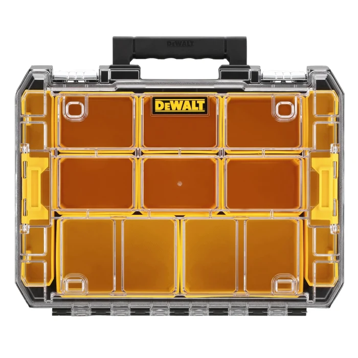 DEWALT 得偉 DWST82968-1 透明蓋防水收納箱(正面)