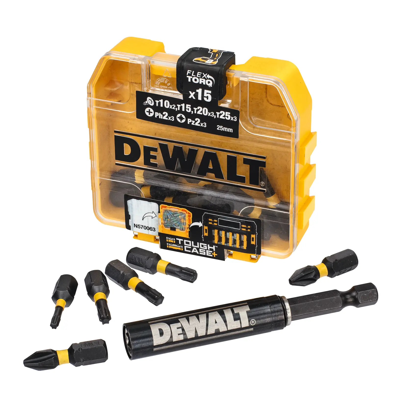 DEWALT DT70577T-QZ 25 mm FLEXTORQ 15+1 螺絲批頭套裝