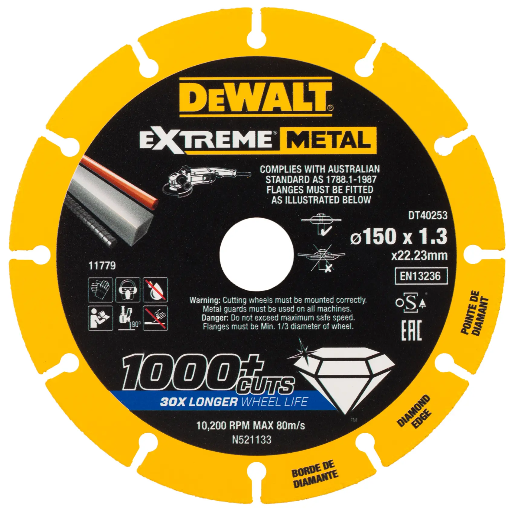DEWALT DT40253-QZ EXTREME METAL 150 mm 鑽石金屬切割碟