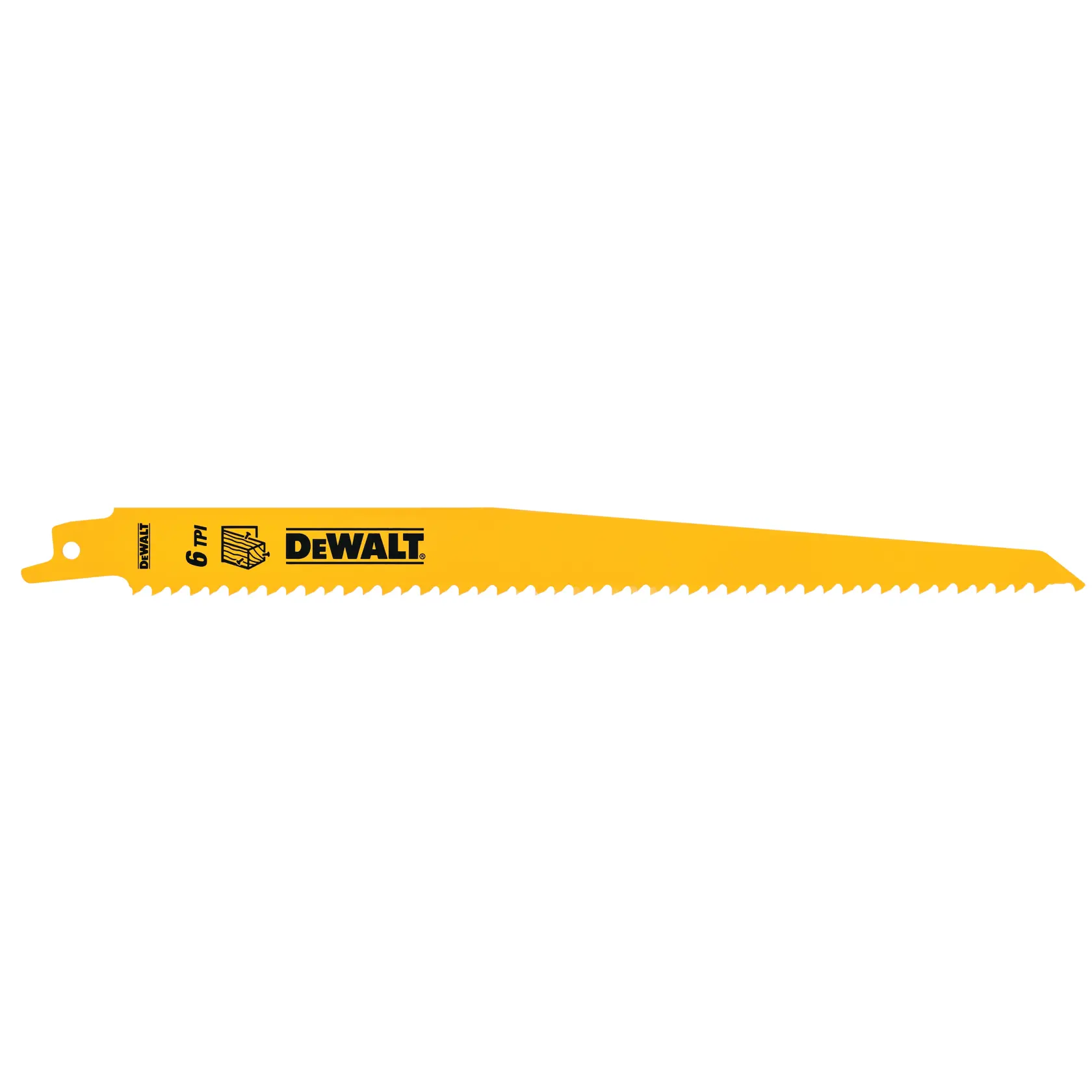 DEWALT 得偉 DT2349-QZ 9 吋 6 TPI 黃色雙金屬軍刀鋸片白底圖