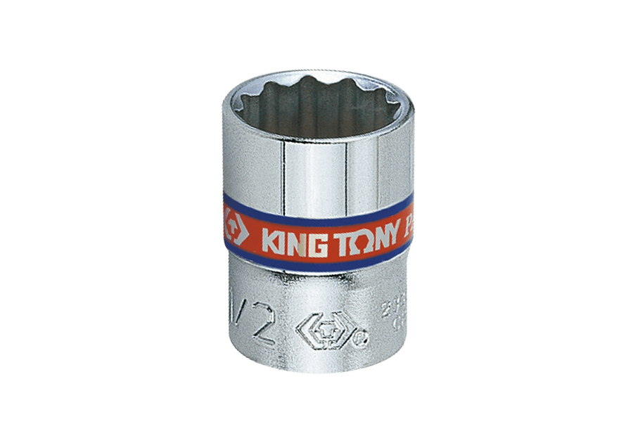KING TONY 2330S 系列十二角套筒示意,照片刻有 1/2;本款 233007S 為 7/32 吋、1/4 吋驅動,單顆出售