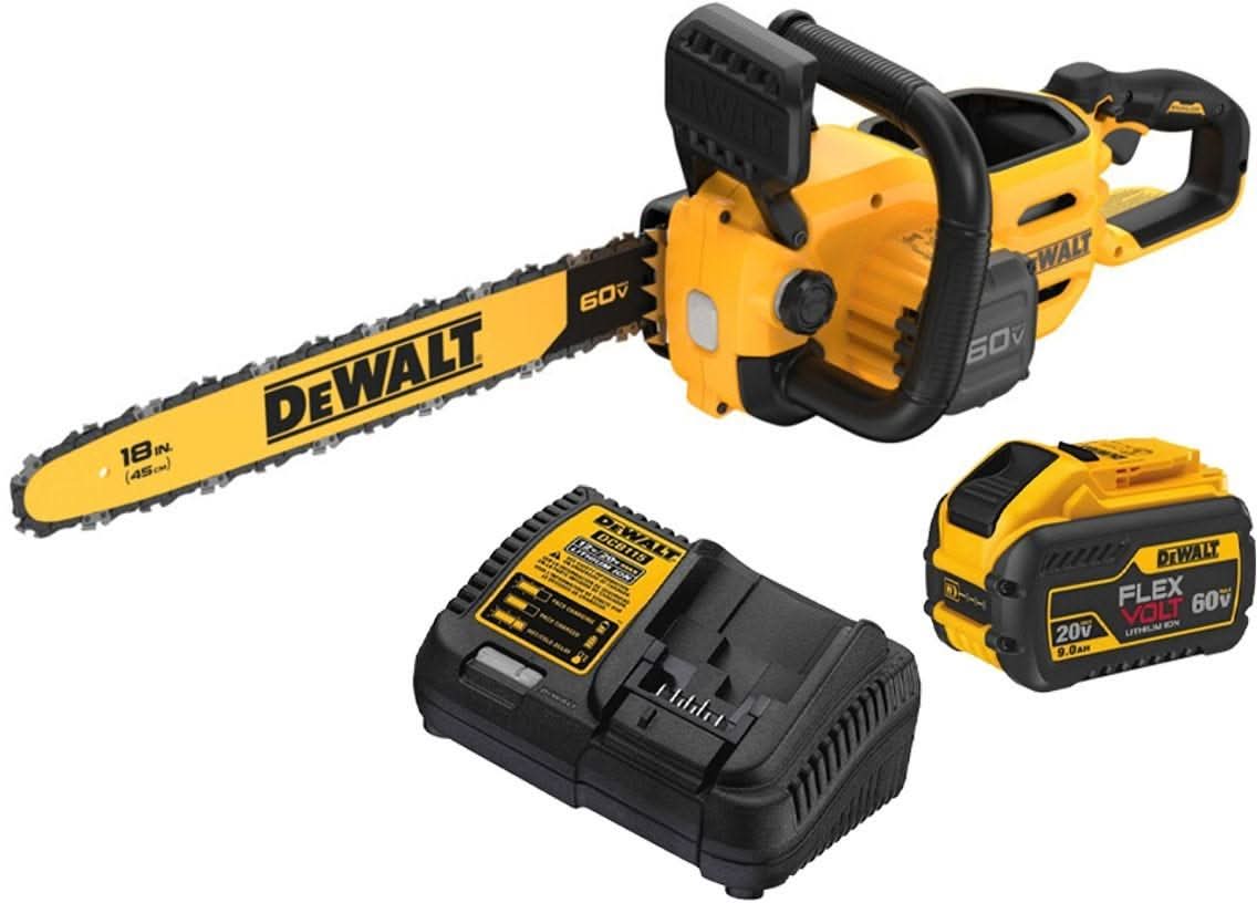 DEWALT 得偉 DCCS672X1 60V MAX 18吋 無碳刷鏈鋸機套裝(鏈鋸、充電器及 3.0Ah 電池)